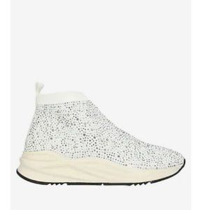 NIB $130 Cafenoir White Sparkle Sneakers 37 US 7